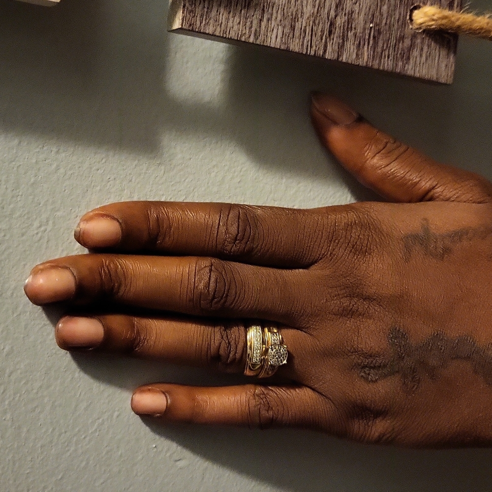 10k yellow gold wedding ring set